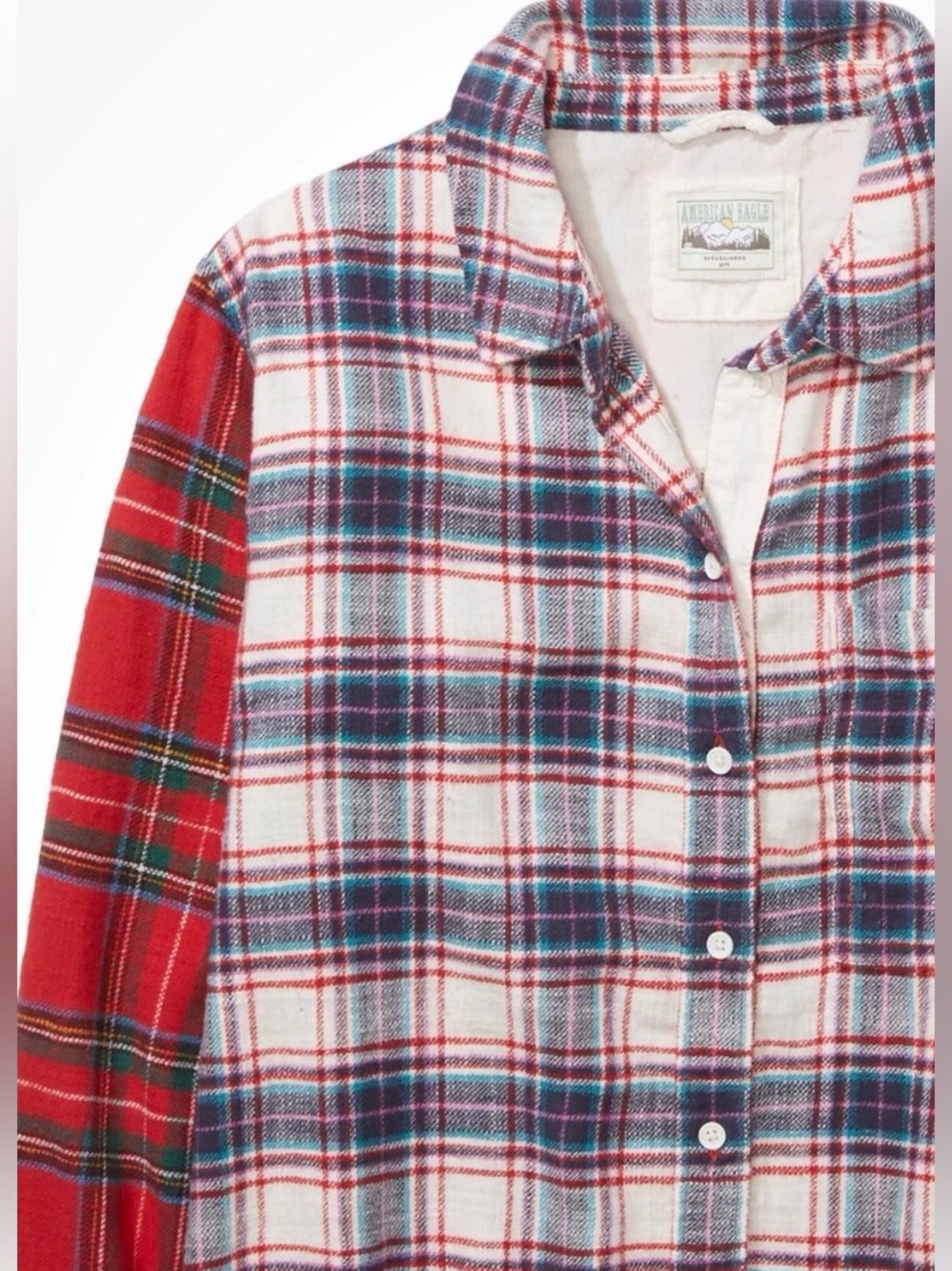 American Eagle Outfitters Red Plaid Flannel Button Down Shirt